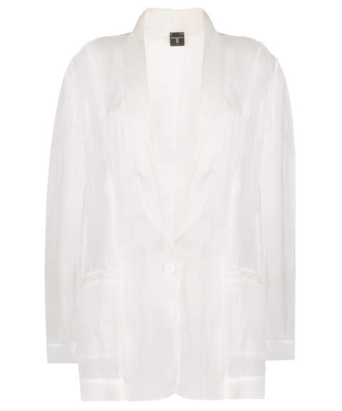 White Silk Blazer