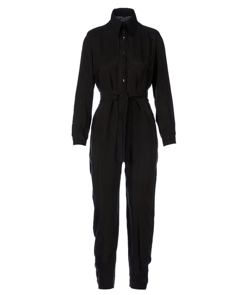 Black Cupro Jumpsuit