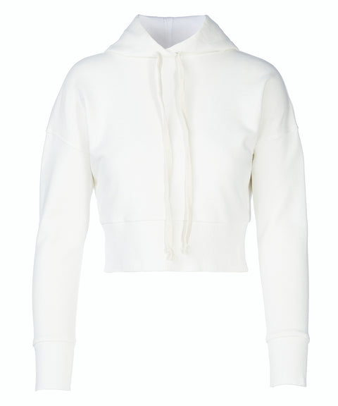 Crop White Hoodie