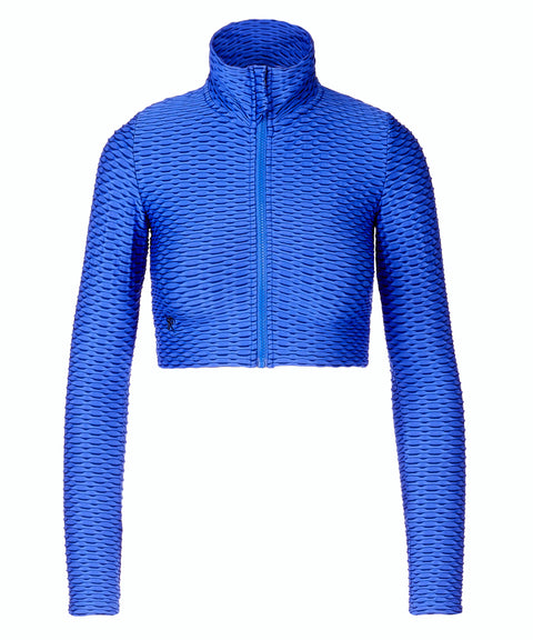 Crop zipper top 3D - Royal Blue