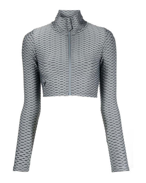 Crop zipper top 3D - Grey