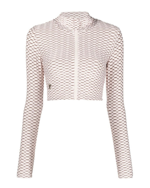 Crop zipper top 3D - Ivory