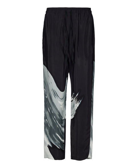 Light Viscose Monochrome Print Trousers