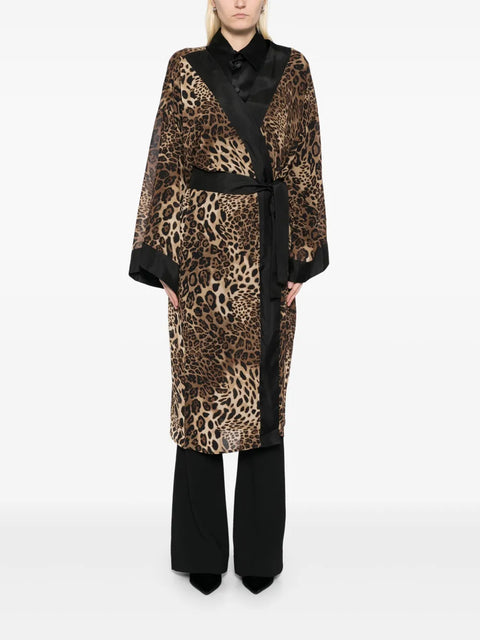 Animal Pattern KIMONO Brown