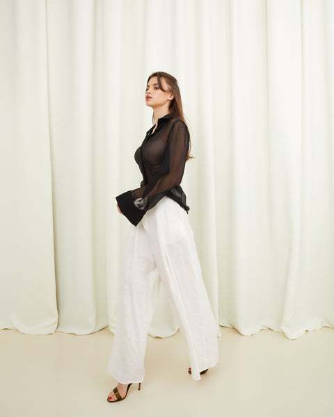 White Linen Trousers
