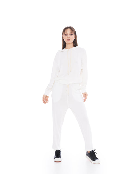 Loose White Hoodie
