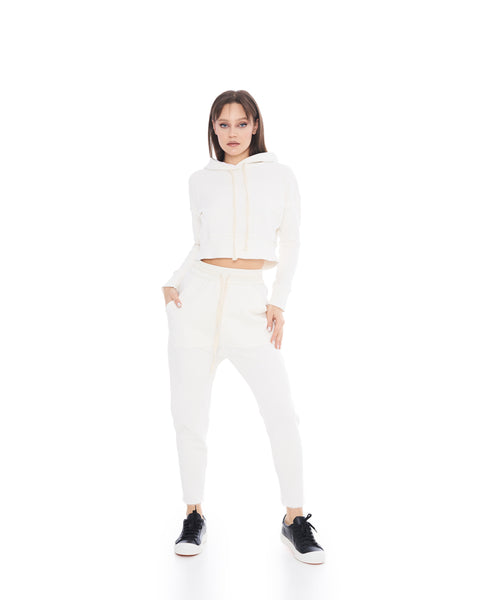 White Low Trousers