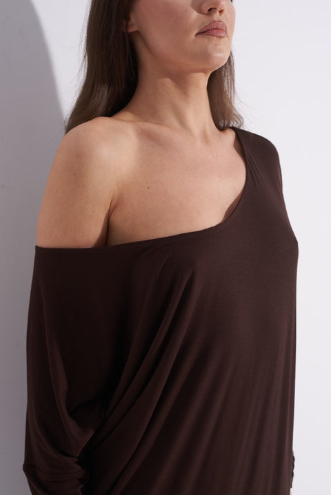 Brown Draping Dress