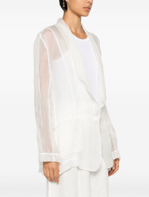 White Silk Blazer
