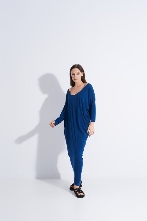 Dark Blue Draping Dress