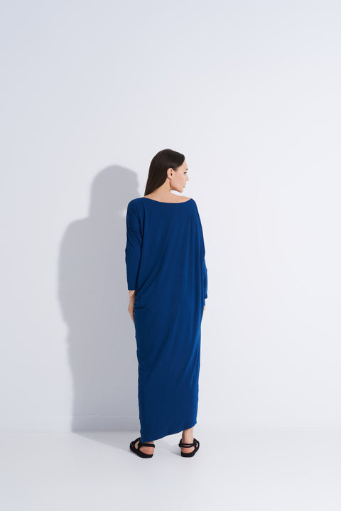 Dark Blue Draping Dress