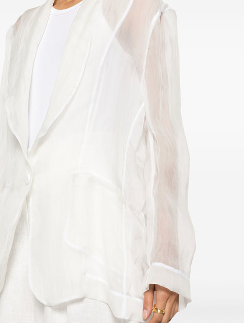 White Silk Blazer