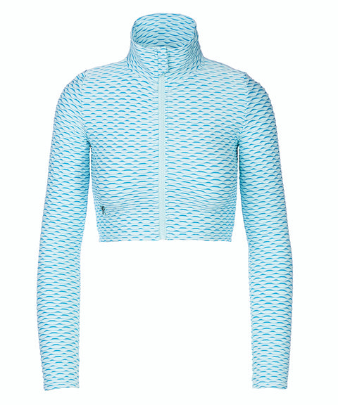 Crop zipper top 3D - Light Blue