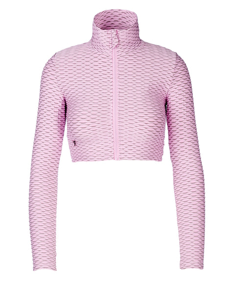 Crop zipper top 3D - Light Pink