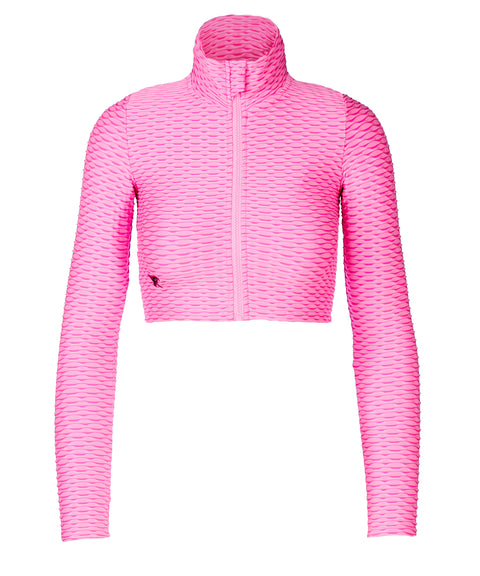 Crop zipper top 3D - Pink