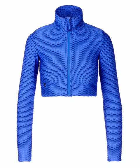 Crop zipper top 3D - Royal Blue