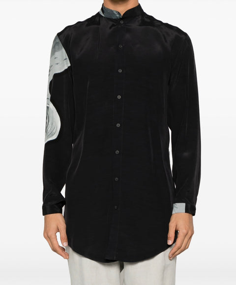 Printed Long Mandarin Shirt