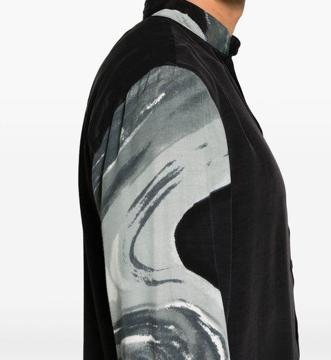 Printed Long Mandarin Shirt