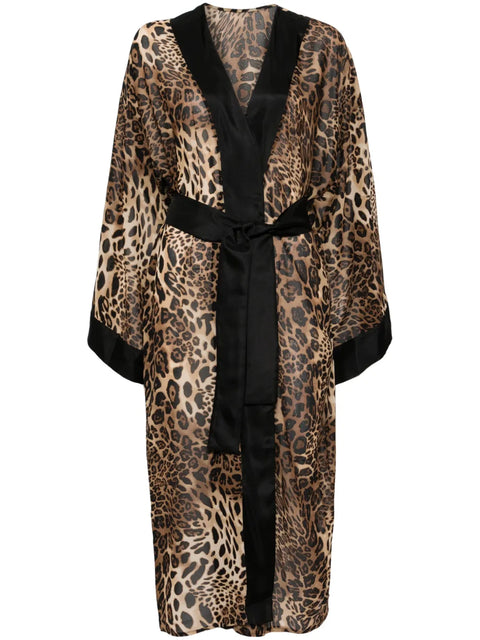 Animal Pattern KIMONO Brown