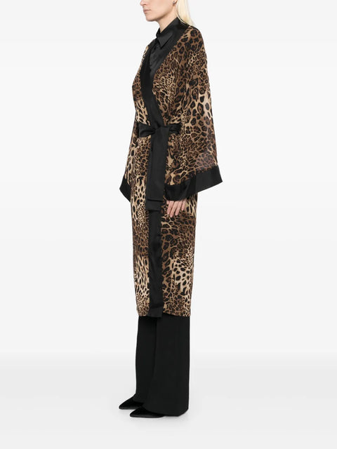 Animal Pattern KIMONO Brown