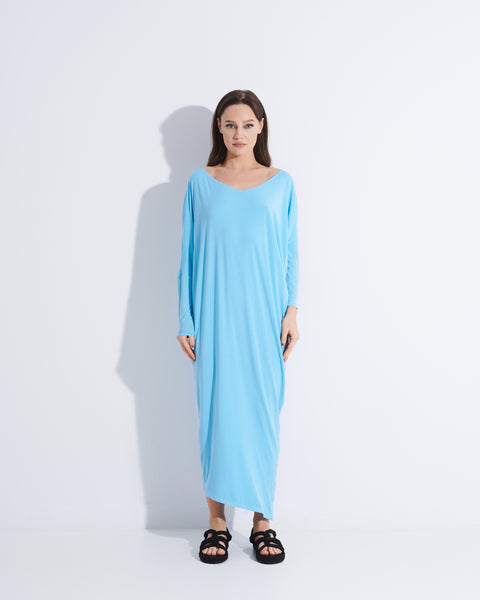 Blue Draping Dress
